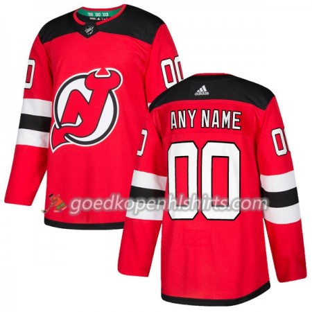New Jersey Devils Custom Adidas 2017-2018 Rood Authentic Shirt - Mannen
